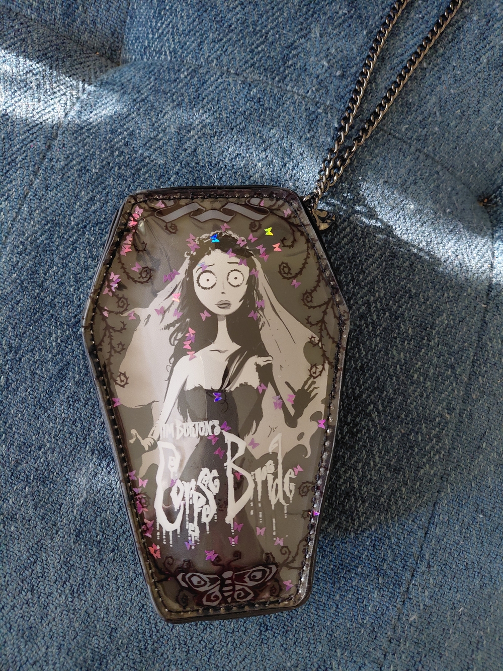 Corpse Bride Coffin Crossbody Bag - Black with Purple Accents
